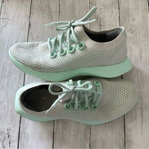 PREOWNED ALL BIRDS ALLBIRDS MENS TD TREE DASHER SHOE KNIT SNEAKER MINT GREEN 9